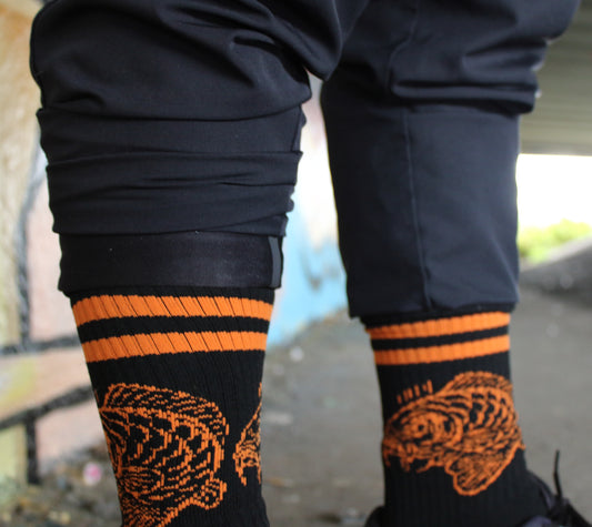 Carp Socks - Black & Orange