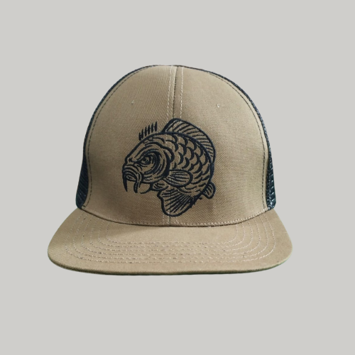 Angry Carp Snapback Cap Beige