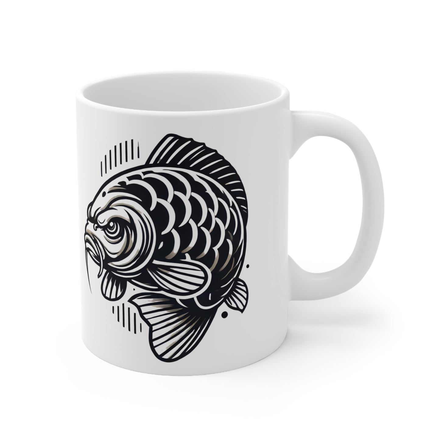 Angry Carp Keramische Mok – Voor vissers die niet van slappe koffie houden