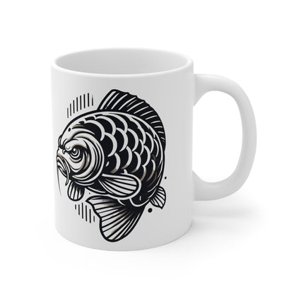 Angry Carp Keramische Mok – Voor vissers die niet van slappe koffie houden