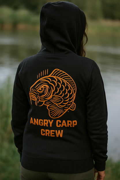 Angry Carp Hoodie Zwart | Angry Carp Crew