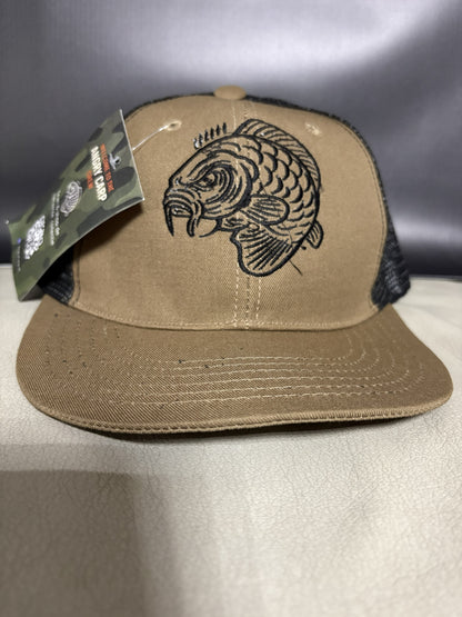 Angry Carp Snapback Cap Beige