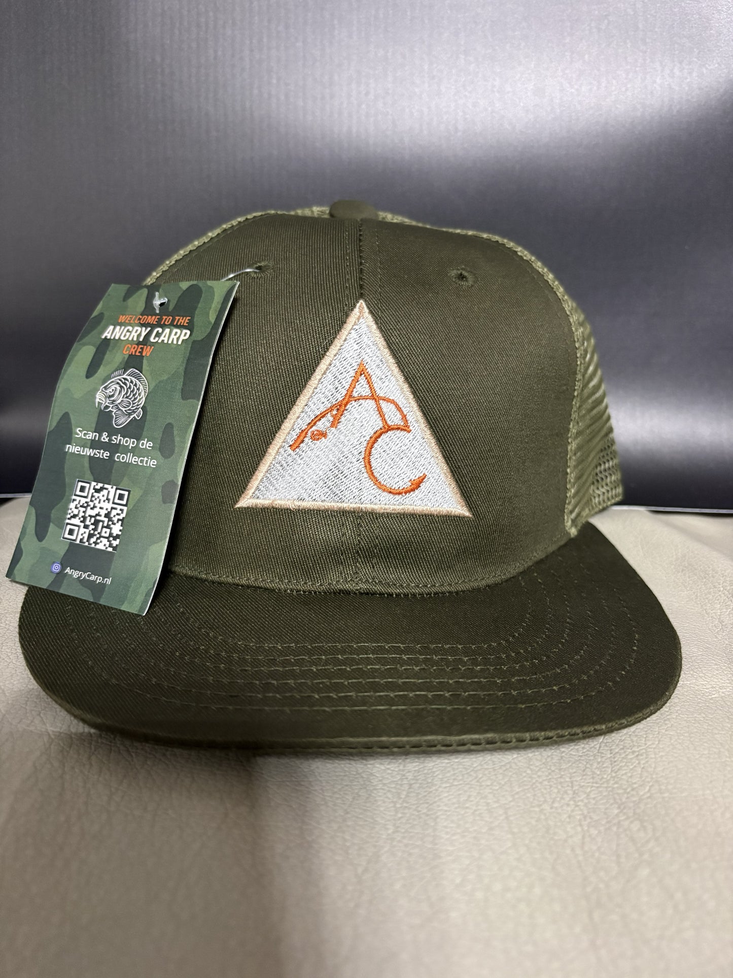 Angry Carp Snapback Cap Army Green