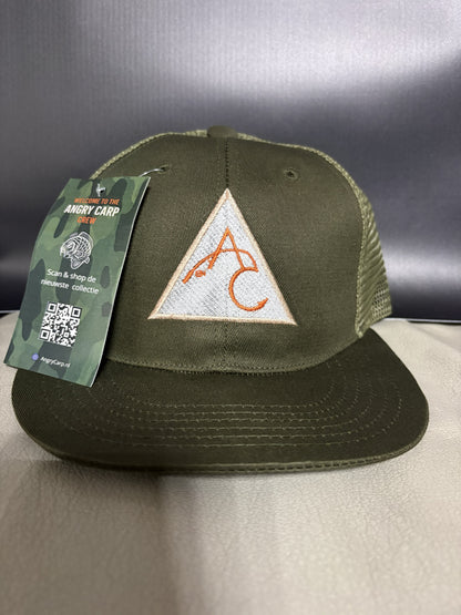 Angry Carp Snapback Cap Army Green