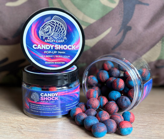 Candy Shock 14mm Pop-ups – Zoete & Opvallende Hookbait voor Karpervissen