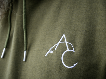 Angry Carp Hoodie Militair Groen | Respect the Night, Fear the Silence